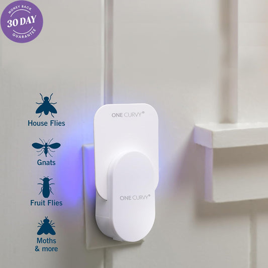 One® Plug-In-Fliegenfalle – Kein Schmutz (Gerät + 5 Klebekarten)